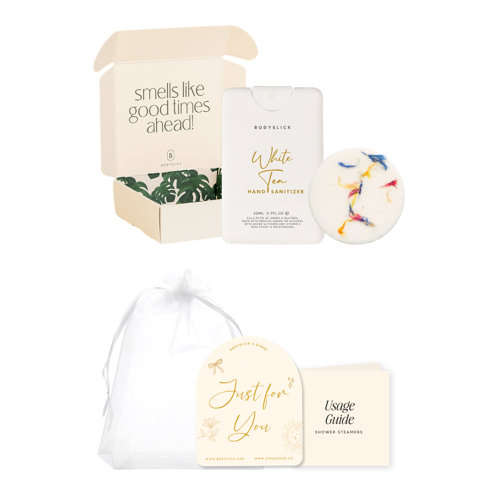 Breathe Easy. Hand Sanitizer & Shower Steamer Gift Set