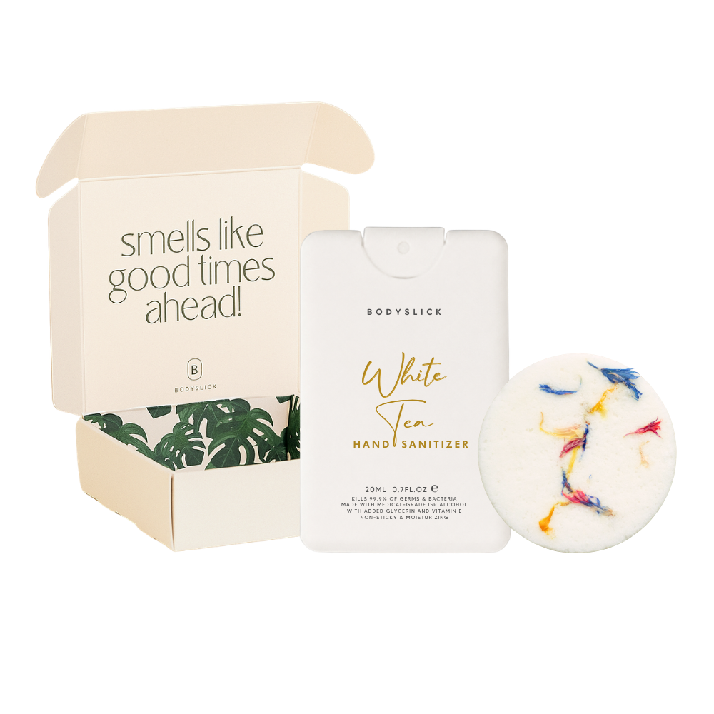 Breathe Easy. Hand Sanitizer & Shower Steamer Gift Set
