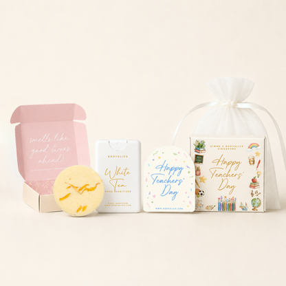 Good Vibes. Hand Sanitizer & Shower Steamer Gift Set
